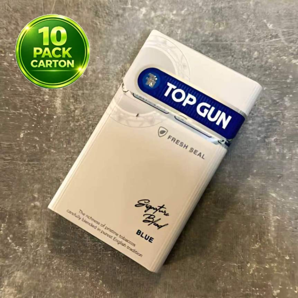 b434a2fb33145f969313e5ad3d929ebdde876bf3f603a87b313cb8c3a4327ae6.png Top Gun Blue 20s Cigarettes x 10 Packs /1 Carton